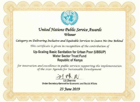 WaterFund UNPSA Certificate